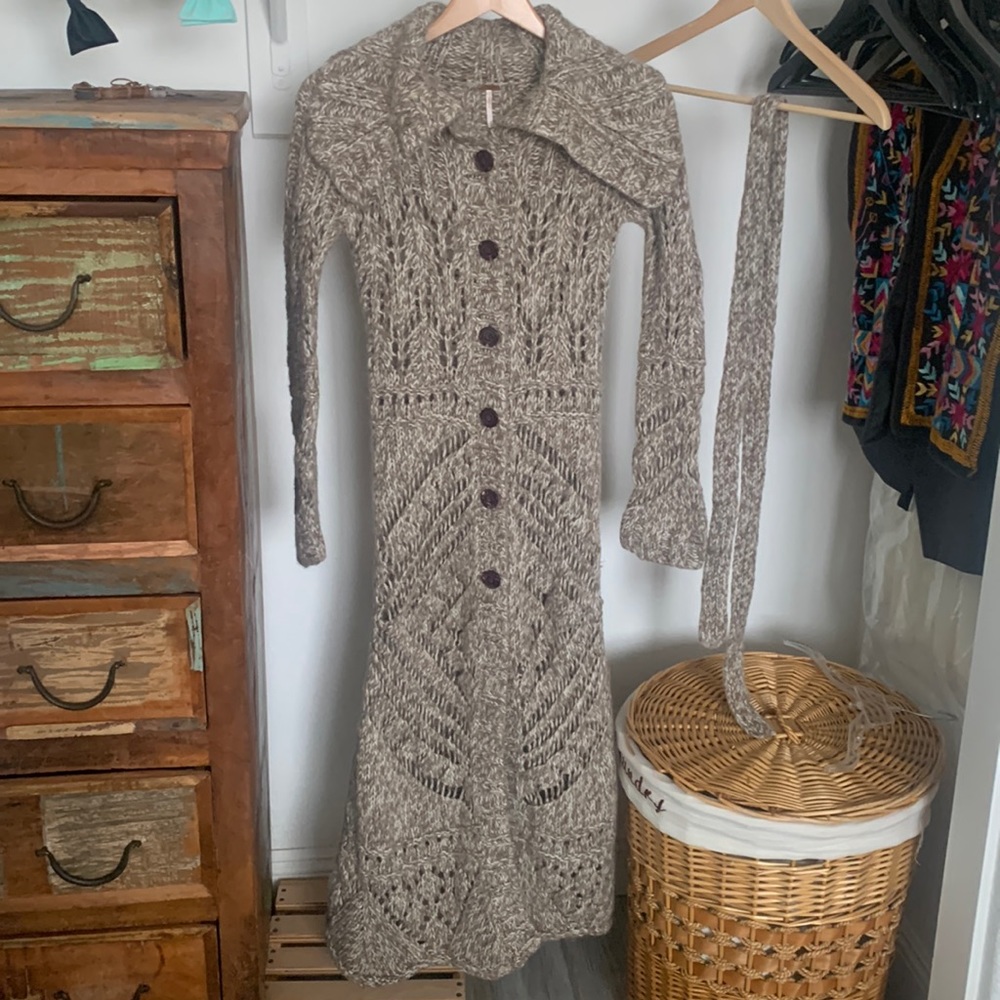 Free People Budapest daydream duster cardigan S preowned oatmeal